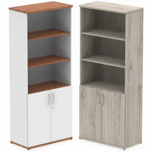 Impulse Tall Open Shelves Office Cupboard with Optional Doors