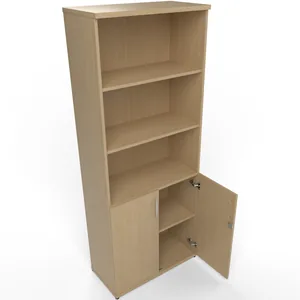 Impulse Tall Open Shelves Office Cupboard with Optional Doors