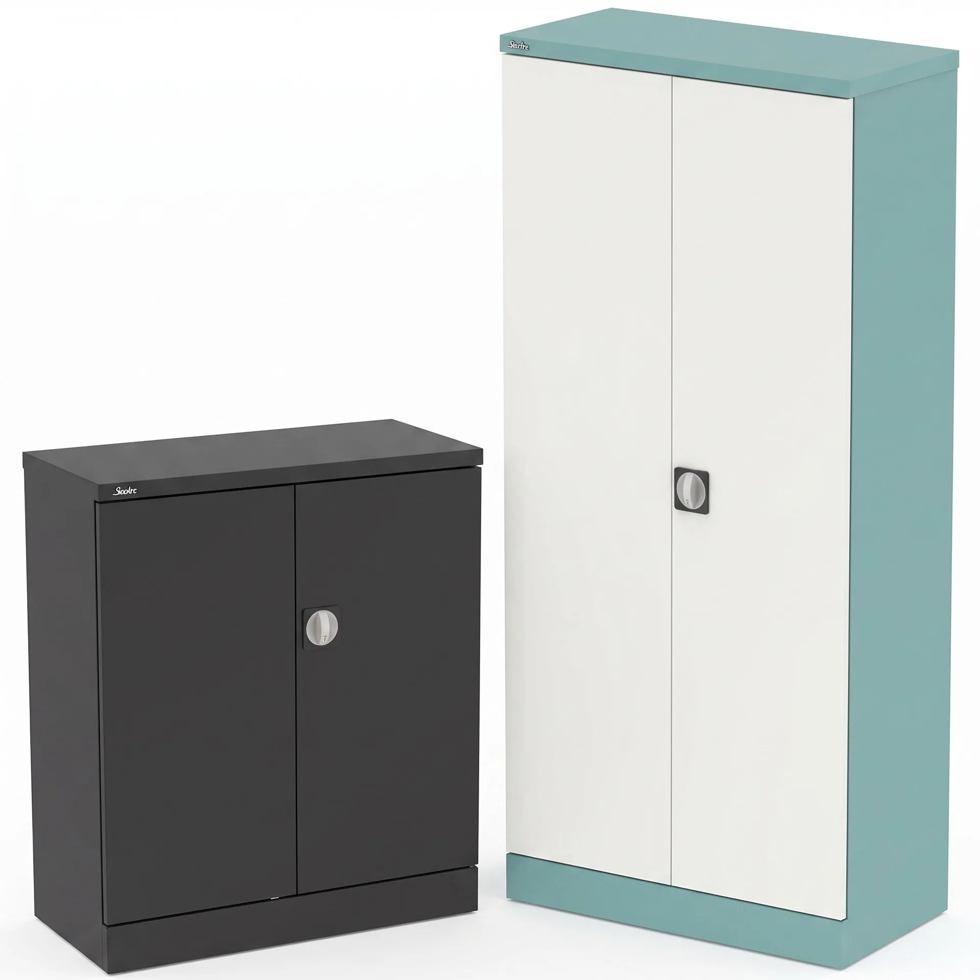 Qube Steel 2-Door Stationery Office Cupboard with Shelves