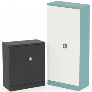 Qube Steel 2-Door Stationery Office Cupboard with Shelves