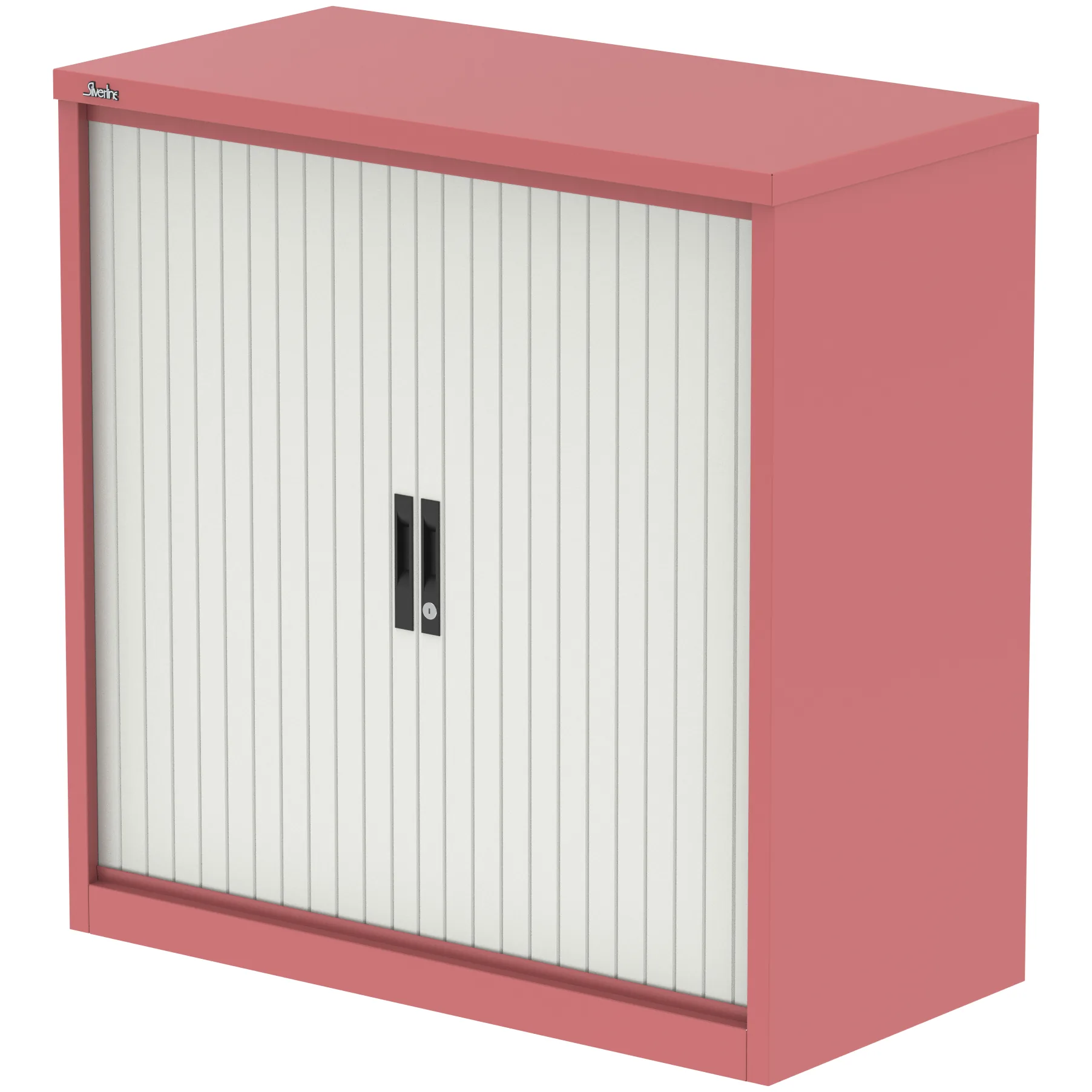 Qube Steel Side Tambour Office Cupboard with Shelves