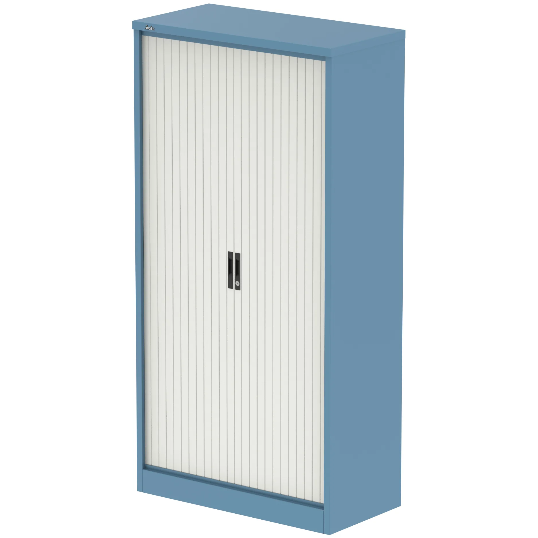 Qube Steel Side Tambour Office Cupboard with Shelves