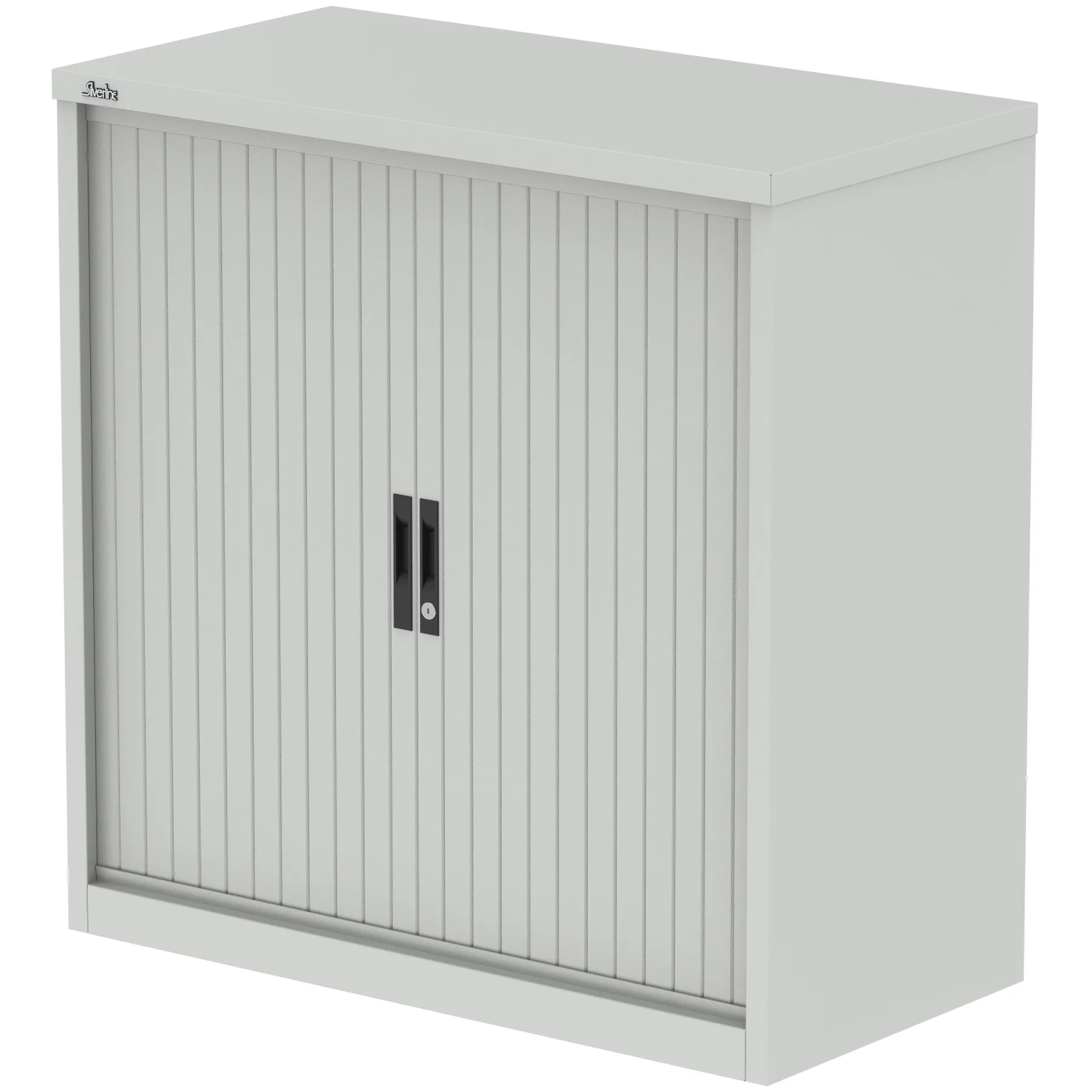 Qube Steel Side Tambour Office Cupboard with Shelves