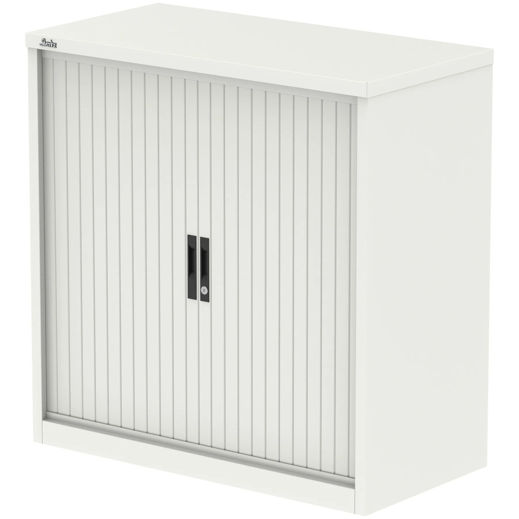 Qube Steel Side Tambour Office Cupboard with Shelves