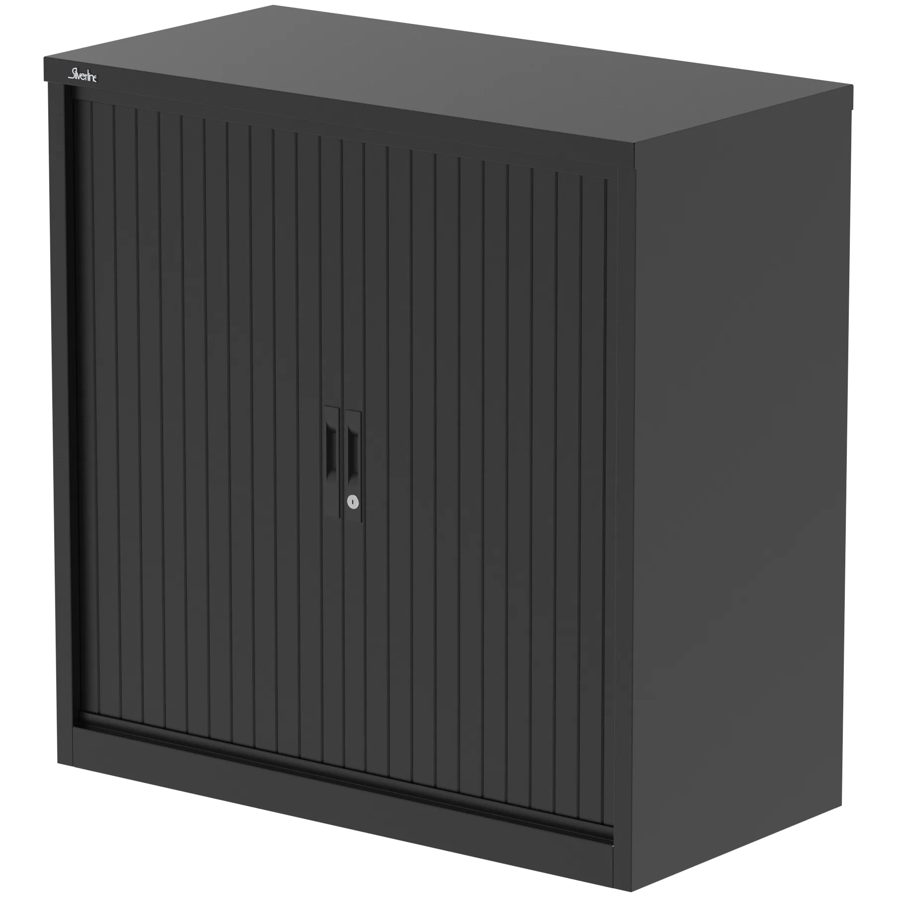 Qube Steel Side Tambour Office Cupboard with Shelves