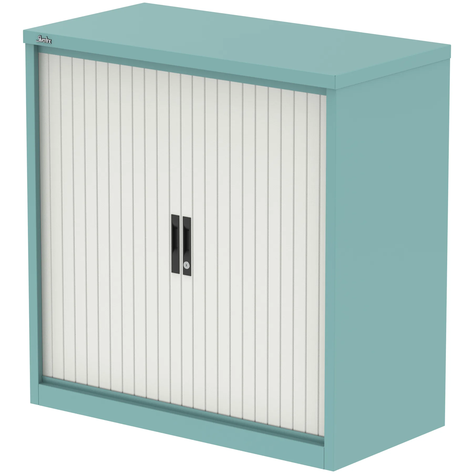 Qube Steel Side Tambour Office Cupboard with Shelves