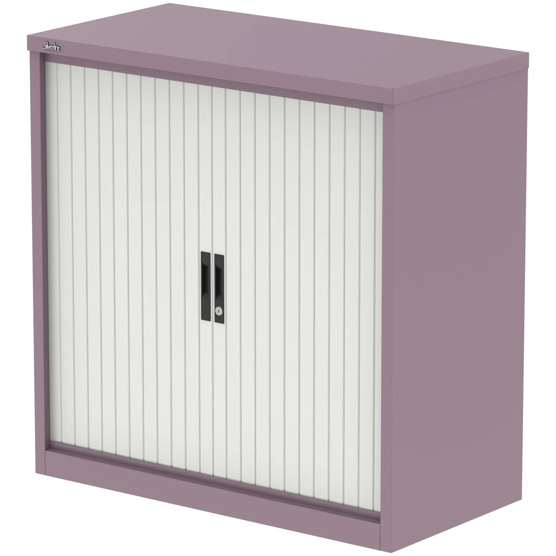 Qube Steel Side Tambour Office Cupboard with Shelves
