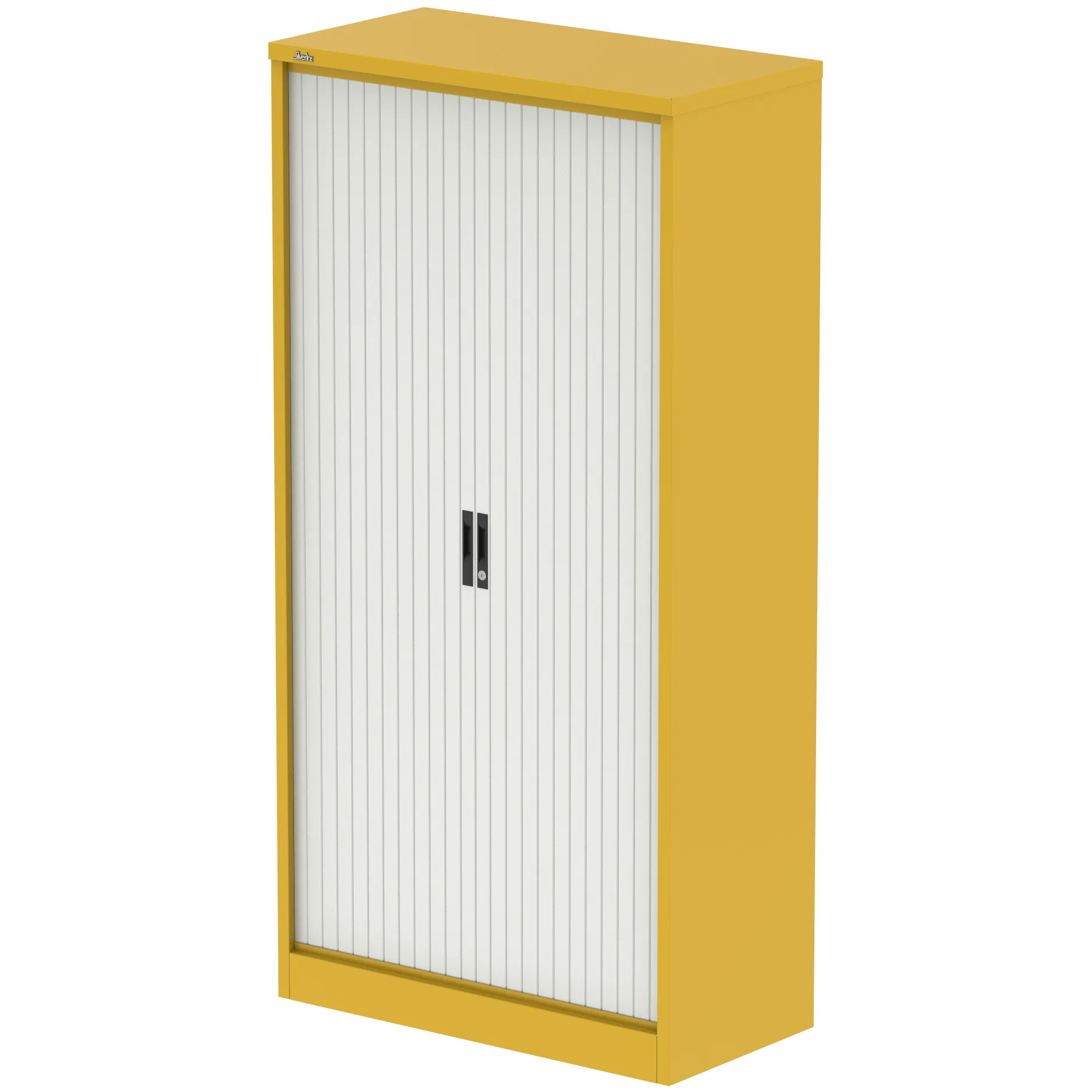 Qube Steel Side Tambour Office Cupboard with Shelves