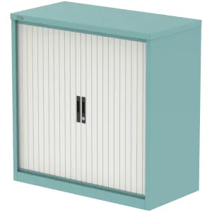 Qube Steel Side Tambour Office Cupboard with Shelves