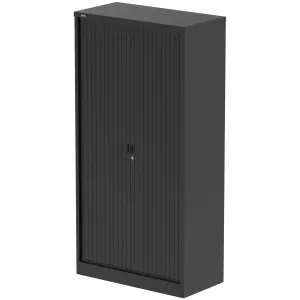 Qube Steel Side Tambour Office Cupboard with Shelves