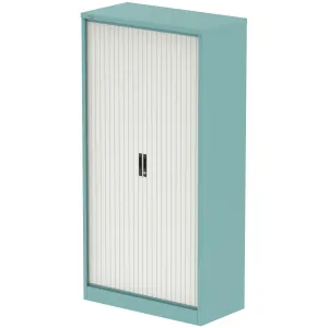 Qube Steel Side Tambour Office Cupboard with Shelves
