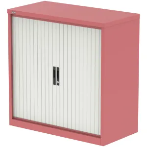 Qube Steel Side Tambour Office Cupboard with Shelves