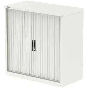 Qube Steel Side Tambour Office Cupboard with Shelves