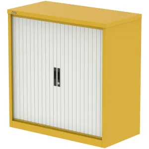 Qube Steel Side Tambour Office Cupboard with Shelves