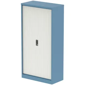 Qube Steel Side Tambour Office Cupboard with Shelves