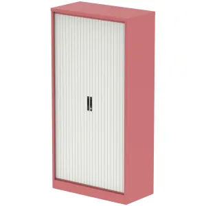 Qube Steel Side Tambour Office Cupboard with Shelves
