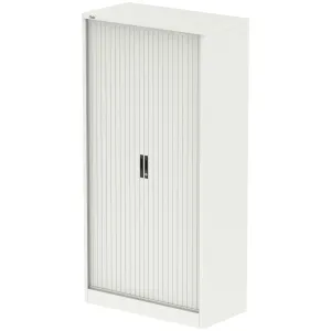 Qube Steel Side Tambour Office Cupboard with Shelves