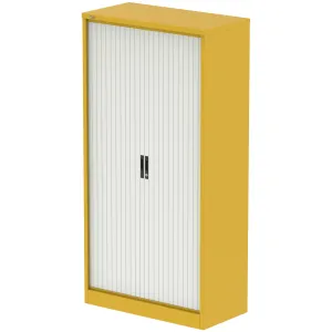 Qube Steel Side Tambour Office Cupboard with Shelves