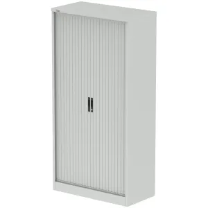 Qube Steel Side Tambour Office Cupboard with Shelves