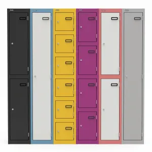 Qube 1800mm High Triple Locking Steel Staff Locker