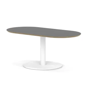 Brixworth 1200mm Oblong Coffee Table With Disc Base - Low / Black / White