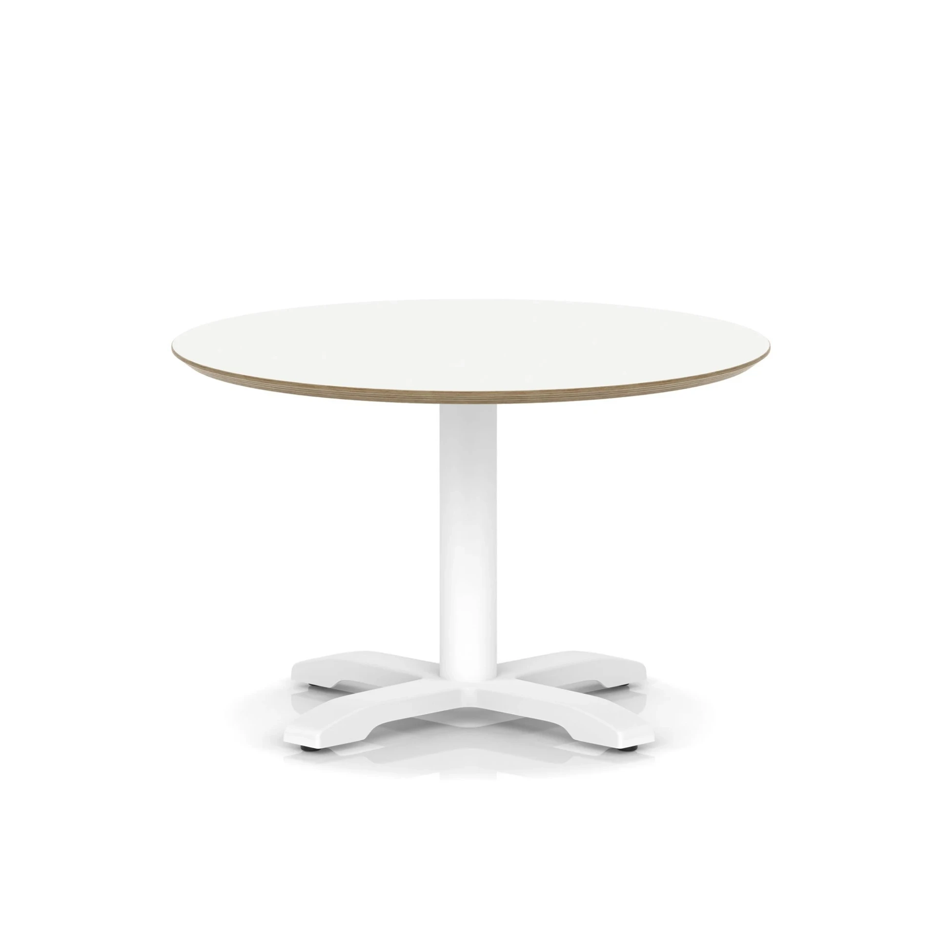 Brixworth Round Coffee Table With Cross Base - 80cm / Low / White / White