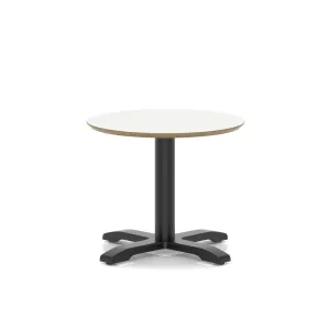 Brixworth Round Coffee Table With Cross Base - 60cm / Low / White / Black