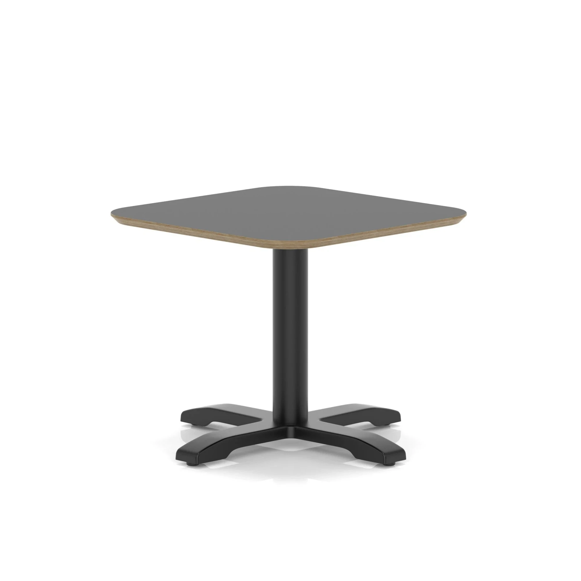 Brixworth Square Coffee Table With Cross Base - 60cm / Low / Black / Black