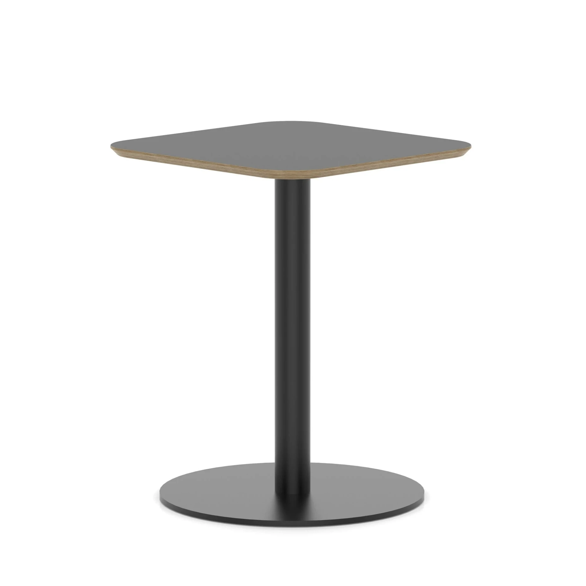 Brixworth Square Coffee Table With Disc Base - 60cm / Medium / Black / Black