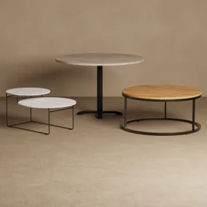 Impulse Round Coffee Table with Metal Frame