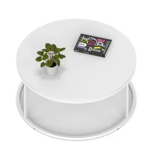 Impulse Round Coffee Table with Metal Frame