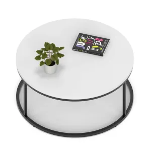Impulse Round Coffee Table with Metal Frame