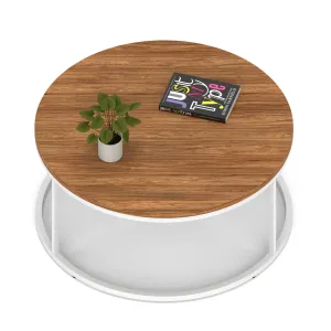 Impulse Round Coffee Table with Metal Frame