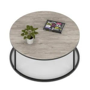 Impulse Round Coffee Table with Metal Frame