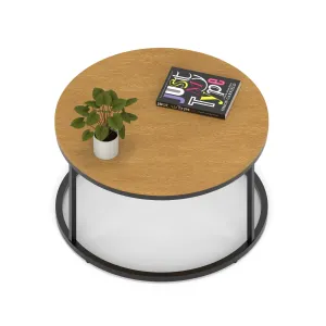 Impulse Round Coffee Table with Metal Frame