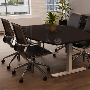 High Gloss Writable Boardroom Table Height Adjustable