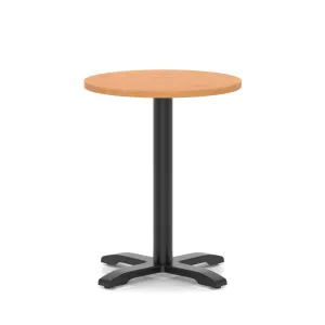 Italia Round Poseur Table With Cross Base - 60cm / 75cm / Beech / Black