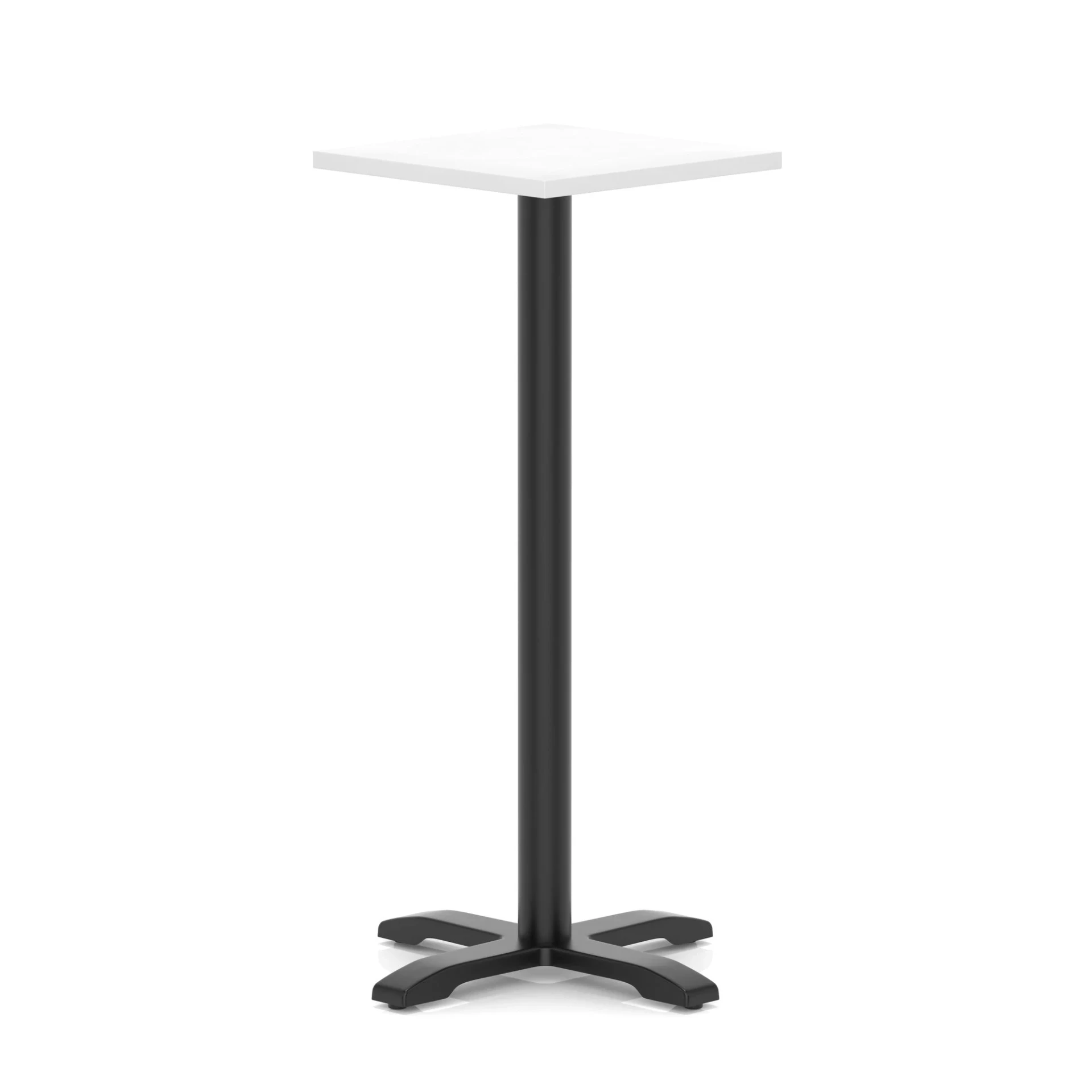 Italia Square Poseur Table With Cross Base - 60cm / 117cm / White / Black