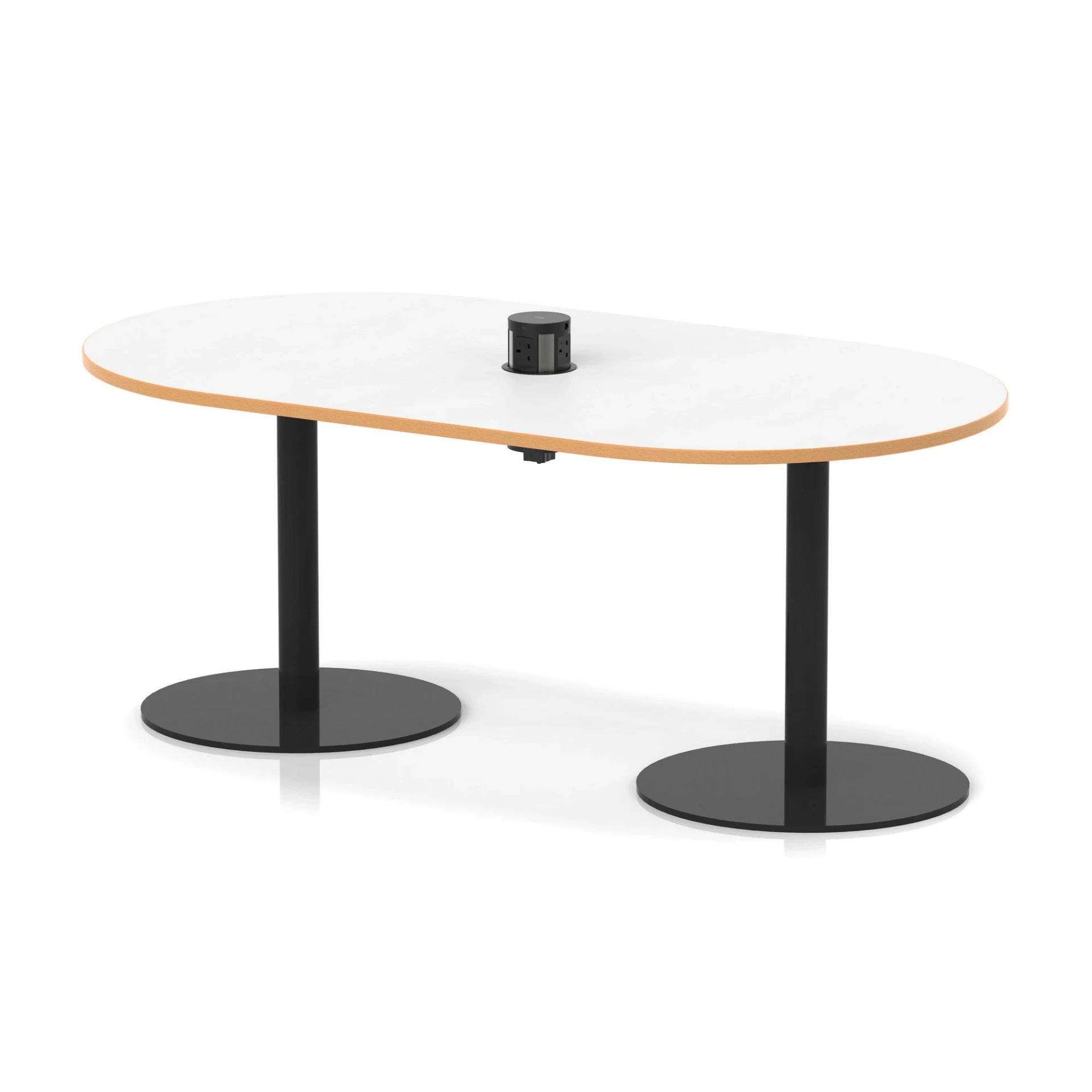 Italia Volta Poseur D-End Boardroom Table with Pop-Up Power