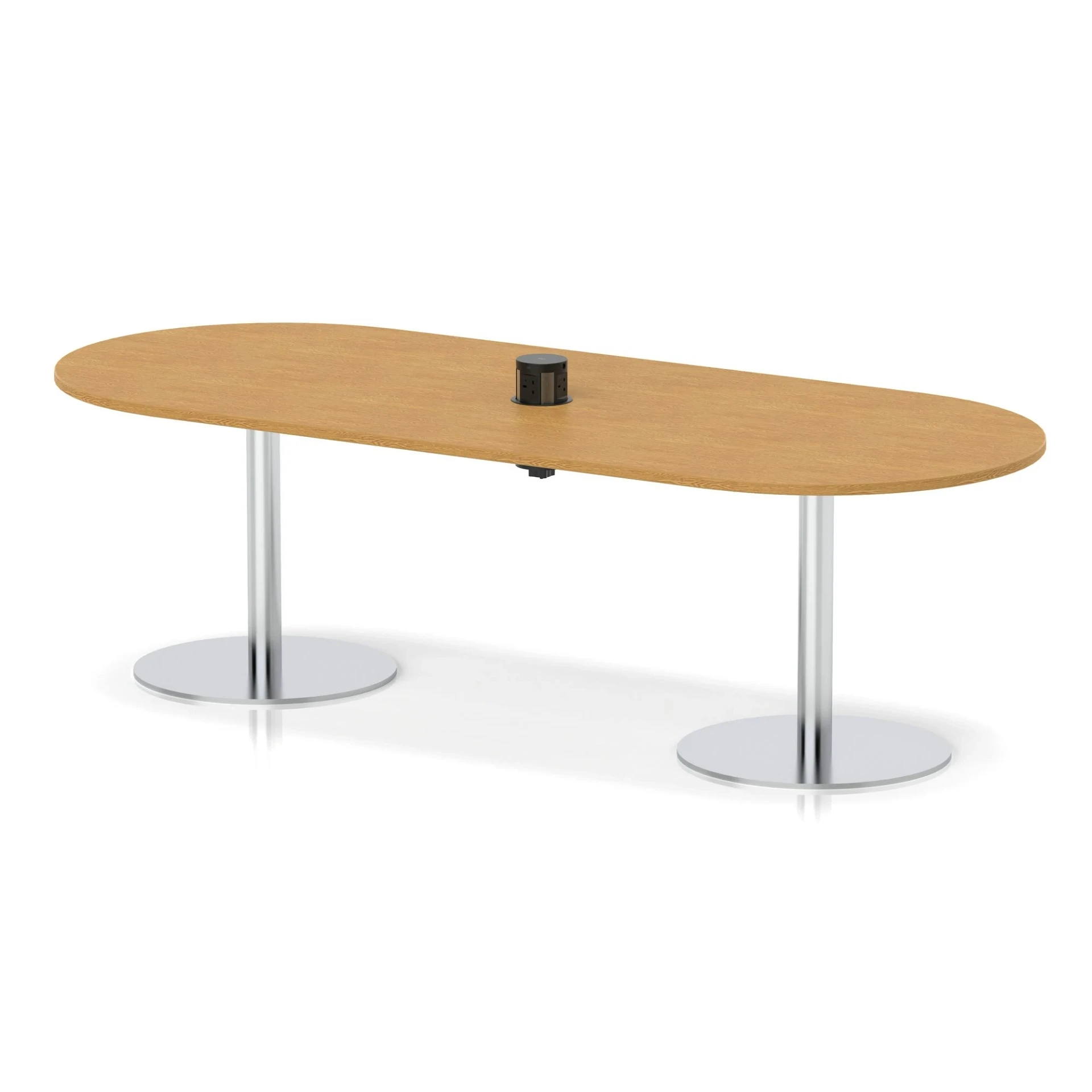 Italia Volta Poseur D-End Boardroom Table with Pop-Up Power