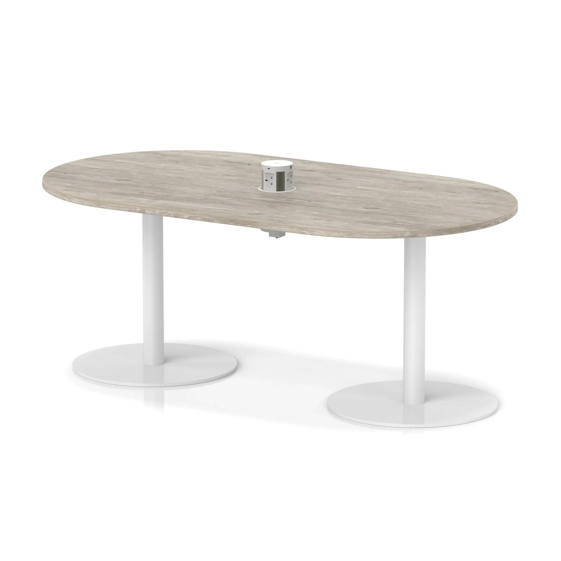 Italia Volta Poseur D-End Boardroom Table with Pop-Up Power