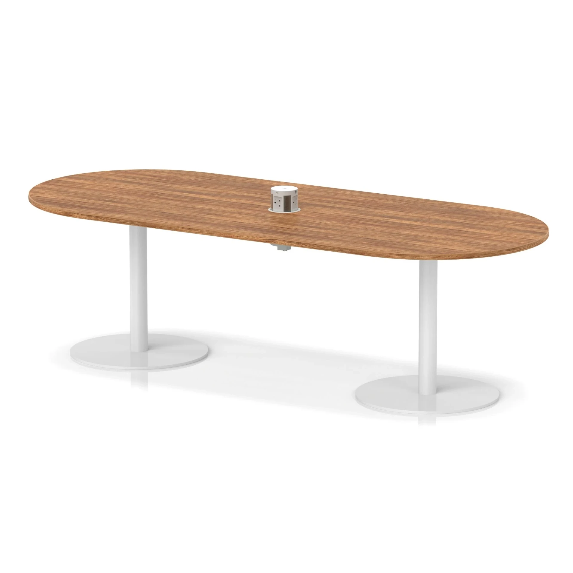 Italia Volta Poseur D-End Boardroom Table with Pop-Up Power