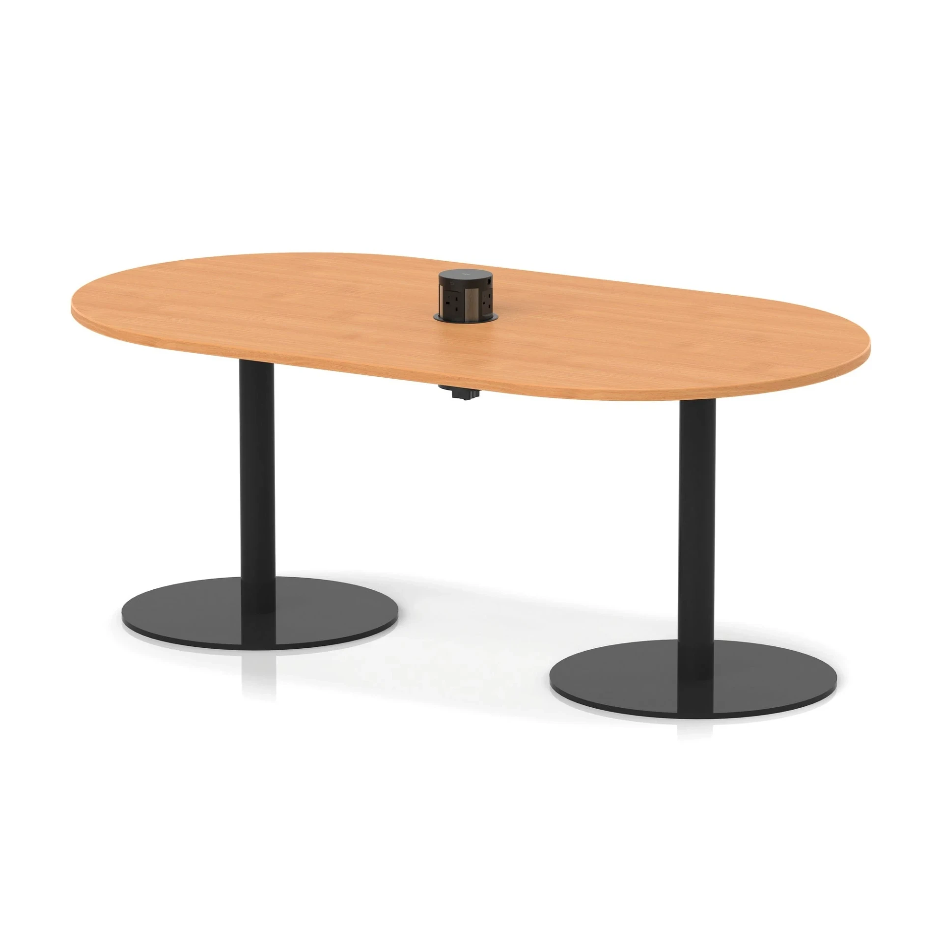 Italia Volta Poseur D-End Boardroom Table with Pop-Up Power