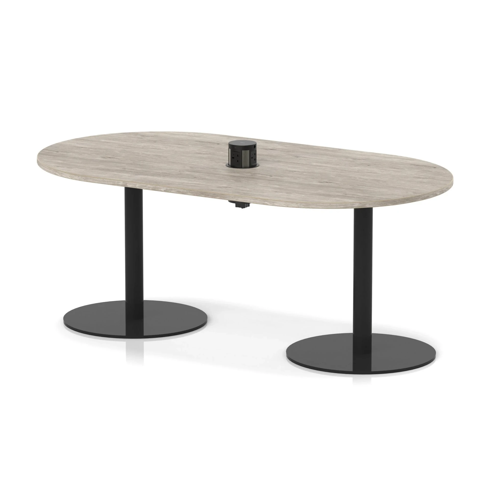 Italia Volta Poseur D-End Boardroom Table with Pop-Up Power