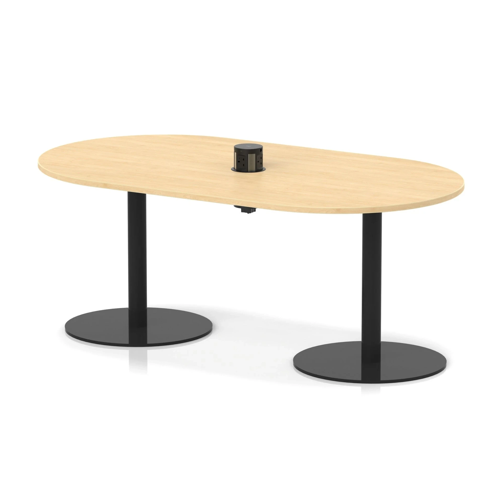 Italia Volta Poseur D-End Boardroom Table with Pop-Up Power