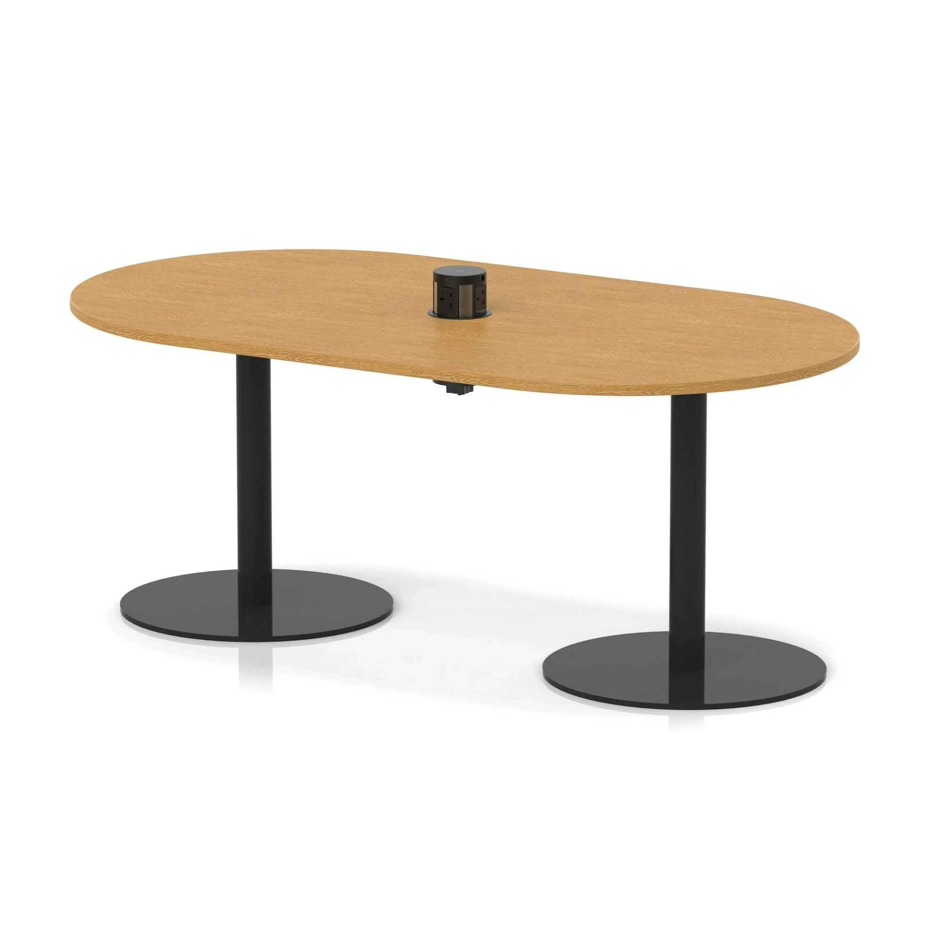 Italia Volta Poseur D-End Boardroom Table with Pop-Up Power