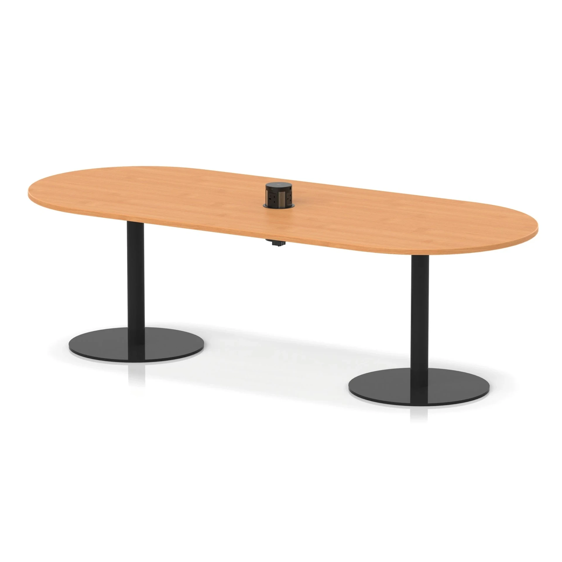 Italia Volta Poseur D-End Boardroom Table with Pop-Up Power