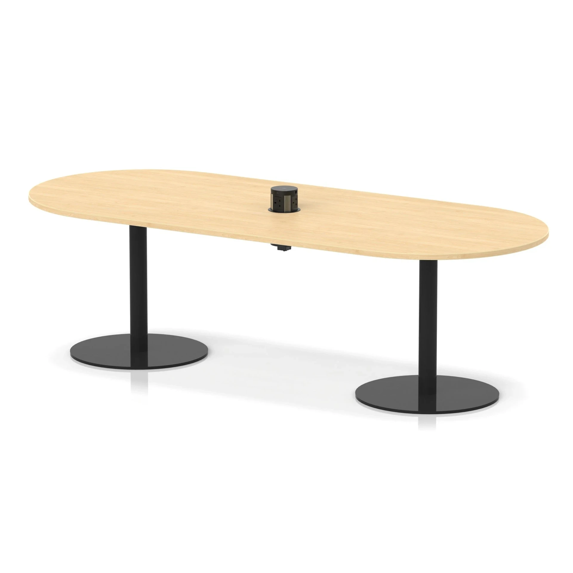 Italia Volta Poseur D-End Boardroom Table with Pop-Up Power