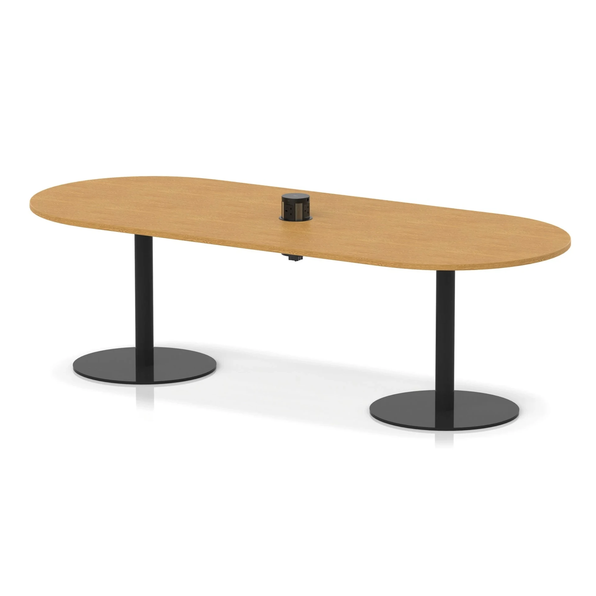 Italia Volta Poseur D-End Boardroom Table with Pop-Up Power