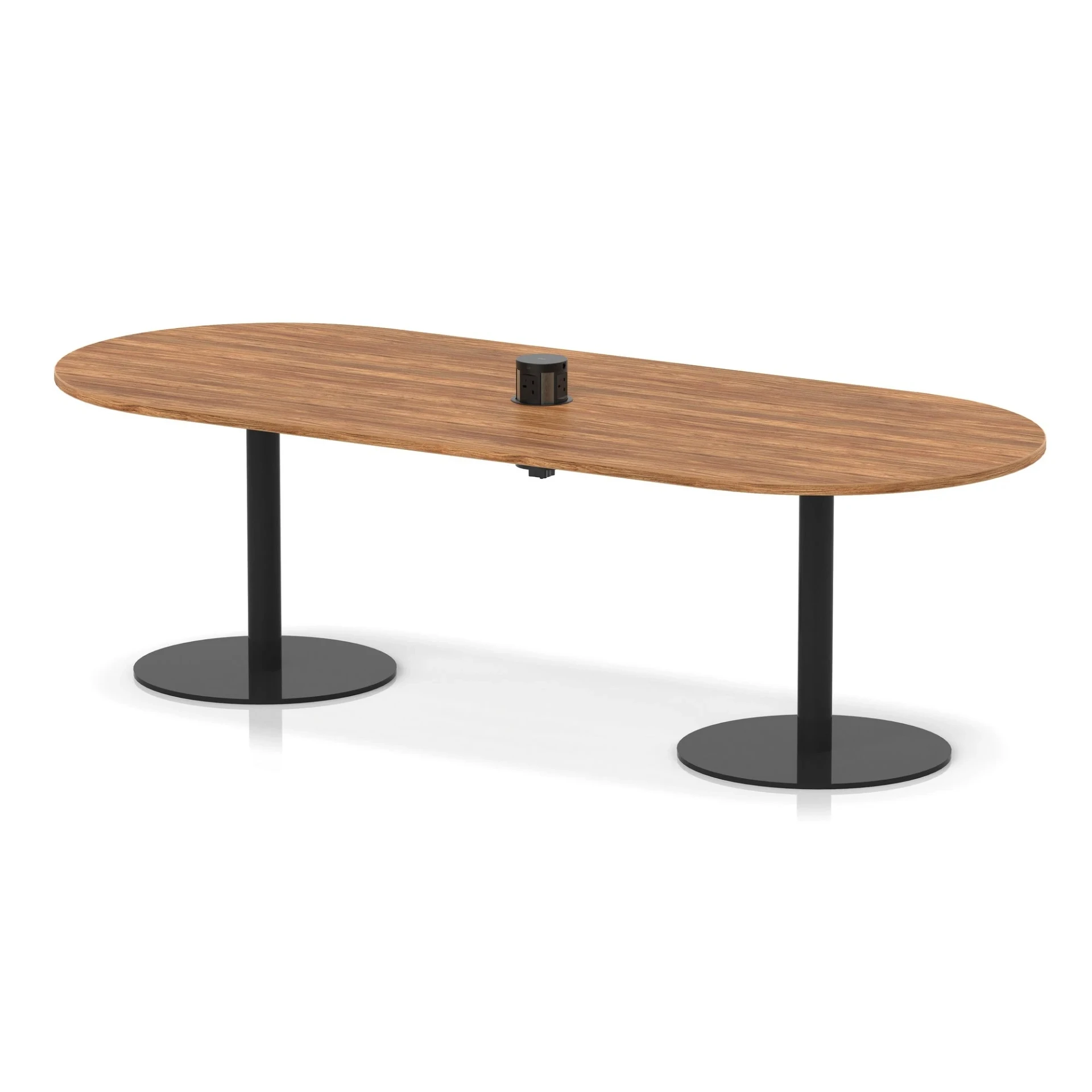 Italia Volta Poseur D-End Boardroom Table with Pop-Up Power